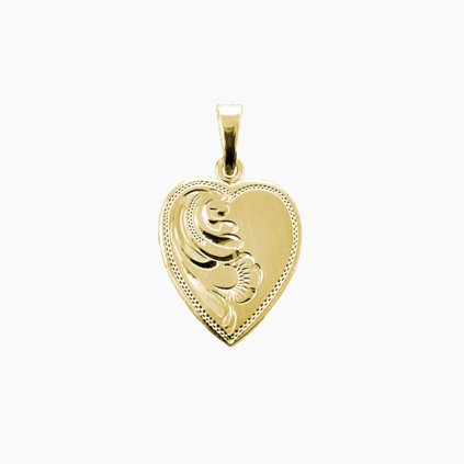 zlatý přívěsek srdce s rytinou felicity panthera leo
