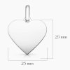Stříbrný personalizovaný přívěsek srdce rozměry
