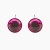 stříbrné náušnice swarovski Glanc fuchsia 12 mm zepředu