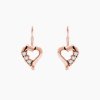 Aimee náušnice srdíčka s kamínky růžové zlato na klapku šperky panthera leo