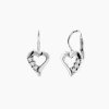 Aimee stříbrné náušnice srdíčka s kamínky na klapku šperky panthera leo ze strany