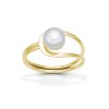 Vivy zlatý prsten s perlou panthera leo zezhora