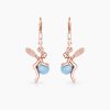 Fae náušnice víly s modrými opály růžové zlato panthera leo
