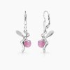 Fae stříbrné náušnice víly s růžovými opály bílé zlato panthera leo