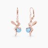 Fae náušnice víly s modrými opály růžové zlato panthera leo ze strany