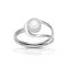 Vivy stříbrný prsten s perlou panthera leo zezhora