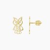 Sovička zlaté náušnice šperky panthera leo ze strany