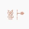 Sovička náušnice růžové zlato šperky panthera leo ze strany