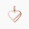 srdce s kamínkem jedna linka přívěsek růžové zlato personalizované šperky s rytinou panthera leo