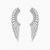 Atticus stříbrné náušnice křídla panthera leo bílé zlato