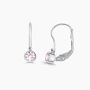Cleo stříbrné náušnice růžové zirkony bílé zlato panthera leo