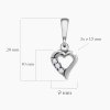 Aimee stříbrný přívěsek srdíčko s kamínky bílé zlato panthera leo rozměry