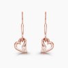 Adonis náušnice srdíčka růžové zlato panthera leo