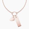 Luciana náhrdelník destička srdíčko růžové zlato personalizované šperky s rytinou panthera leo