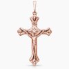 přívěsek Kříž s Kristem a Božím okem velký růžové zlato šperky panthera leo