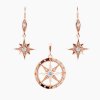set šperků růžové zlato polaris a kompas