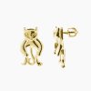 Choupette zlaté náušnice kočky šperky panthera leo ze strany