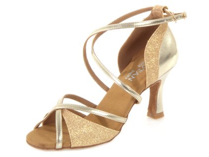Pantofi de dans pentru femei Botan BL-49 aurie 7,5 cm Flare