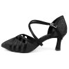 Pantofi de dans pentru femei Elza - 124 brocart negru 6,5 cm Flare
