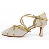Pantofi de dans pentru femei Elza - 131 aurie 6,5 cm Flare