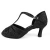 Pantofi de dans pentru femei Elza - 775 negru 6,5 cm Flare