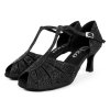 Pantofi de dans pentru femei Elza - 775 negru 6,5 cm Flare
