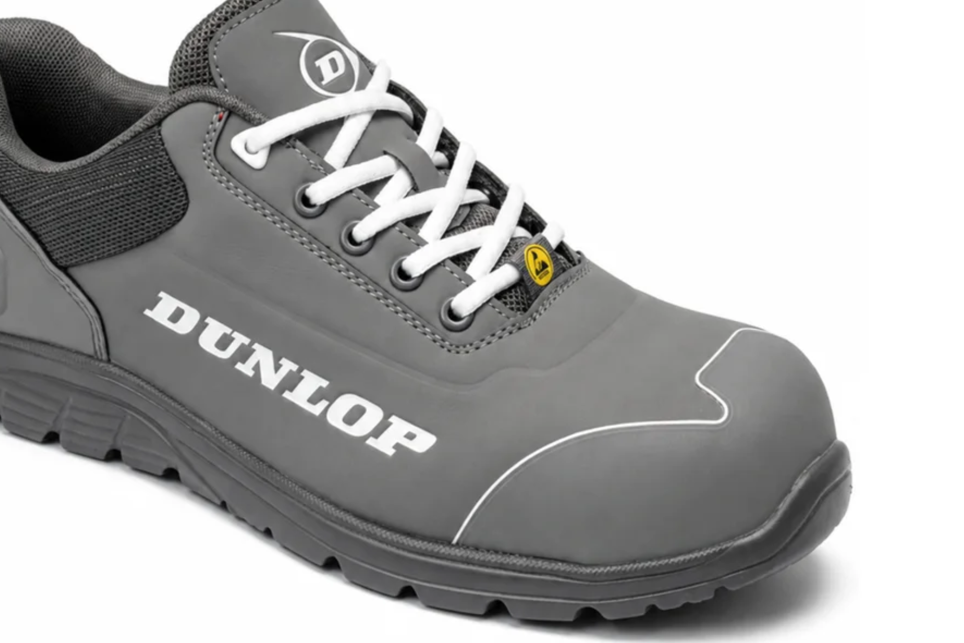 Detail přední části a svršku bezpečnostní polobotky DUNLOP Matt-Line S3 ESD