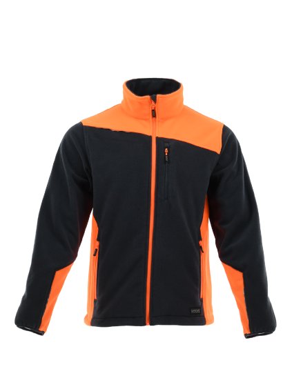 Fleecová mikina COMFORT PLUS grafitová / oranžová