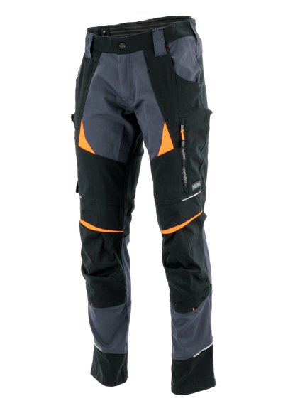 Kalhoty COTTONFLEX grafitové oranžové