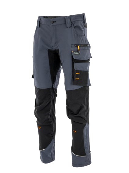 Pracovní kalhoty Motionflex Grafitová - oranžová