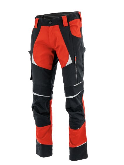 pracovni kalhoty monterkove kalhoty cottonflex černá - červená papamartin
