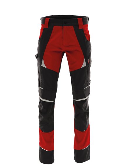 Bavlněné strečové kalhoty COTTONFLEX, červené / černé
