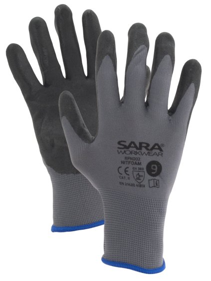 Rukavice máčené v nitrilu NITFOAM