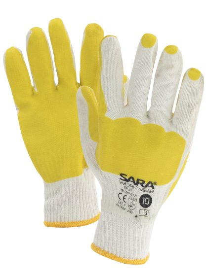 Rukavice máčené v latexu YELLOW BRUK
