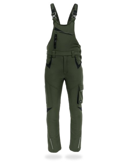 Zimní softshellové kalhoty s laclem COMFORT WINTER olivové / černé