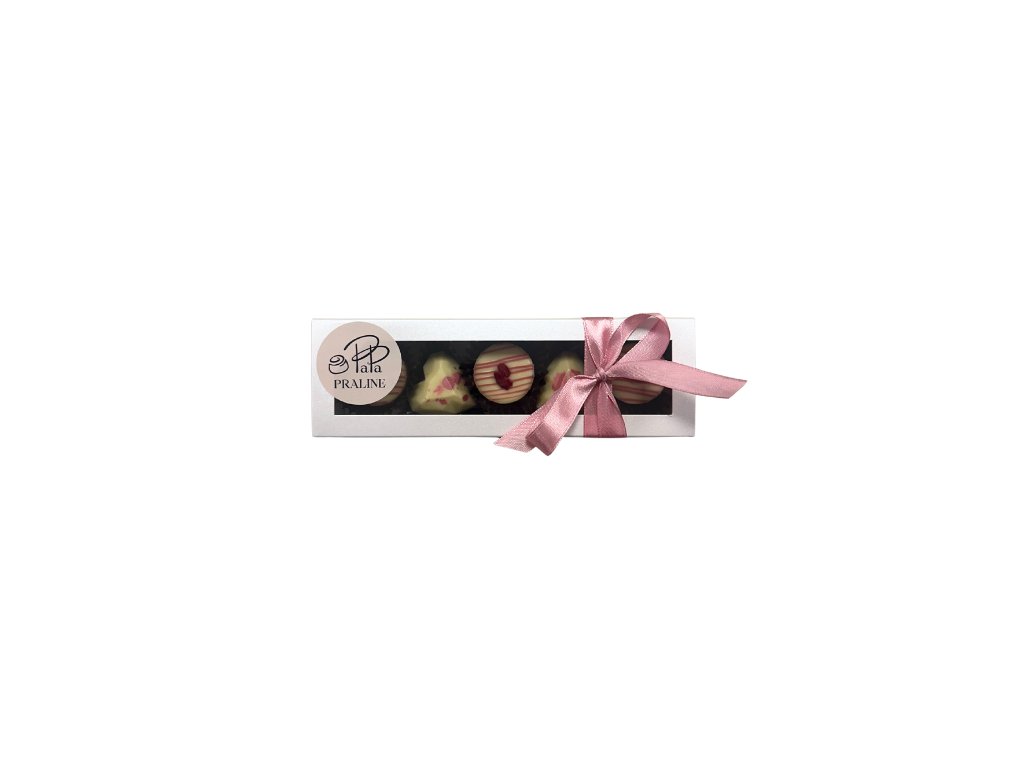 824 krabicka 5 ks pralinek malina pistacie