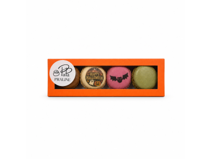 Halloweenské makronky Netopýří box – 4 ks