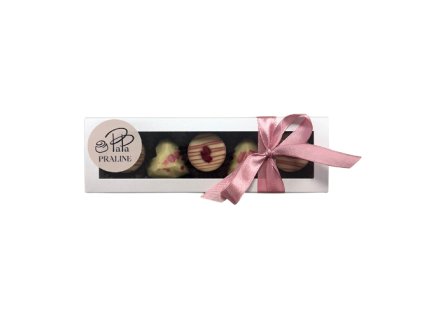 824 krabicka 5 ks pralinek malina pistacie