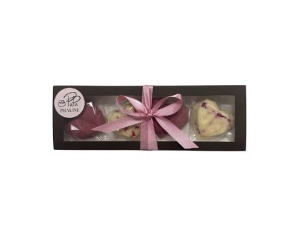 821 krabicka 4 ks cokoladovych srdicek ovoce