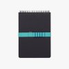 Kroužkový blok Spiral A5 černý s gumičkou (Gumička tyrkysová, Lineatura čisté listy)