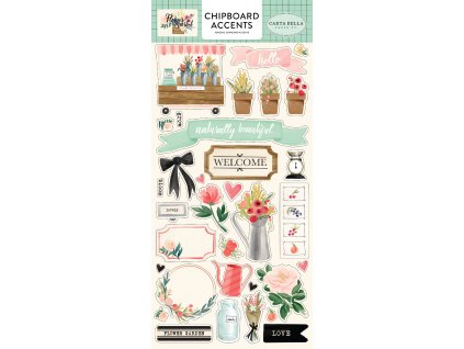 CBMK96021 Flower Market Chipboard Accents