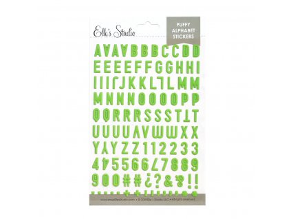 EllesStudio June2019 Lime Green Puffy Alphabet Stickers 01
