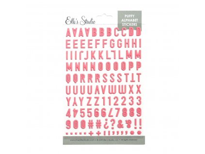 EllesStudio May2019 Pink Puffy Alphabet Stickers