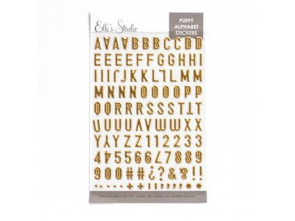 Elles Studio December 2021 Gold Puffy Alphabet Stickers