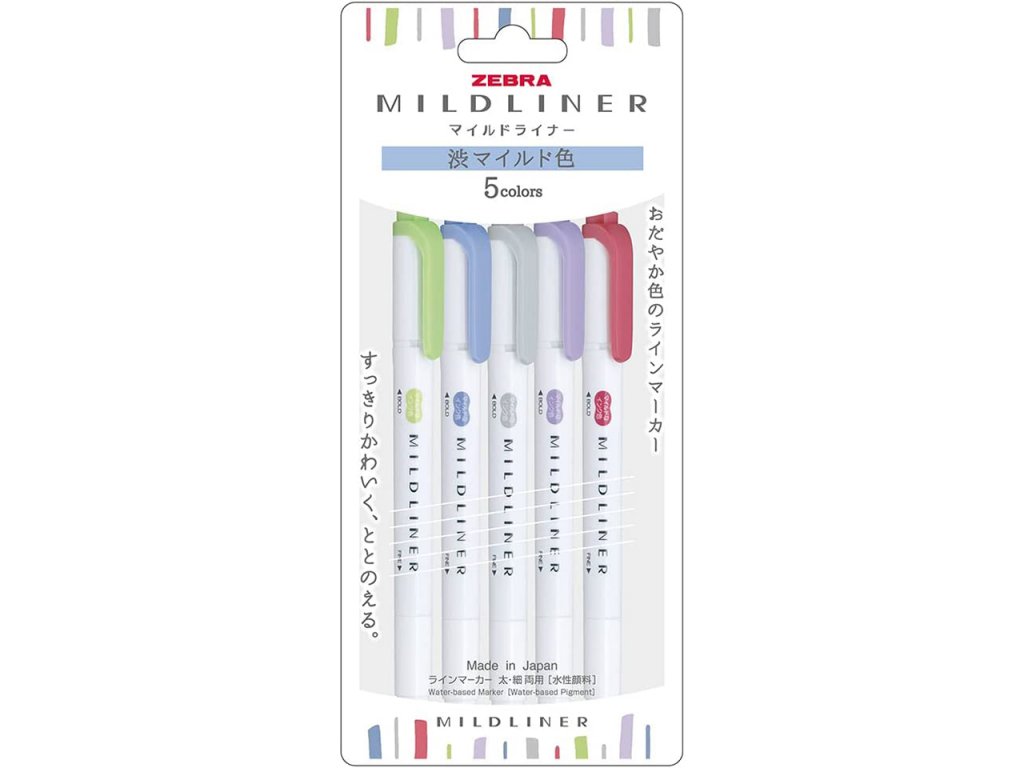 zvyraznovace zebra mildliner highlighters cool 1