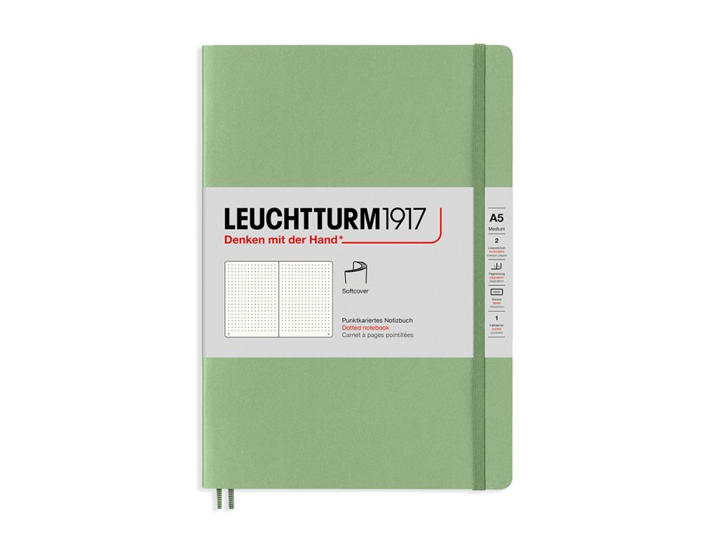 Tečkovaný zápisník Leuchtturm1917 Medium Sage (měkké desky)