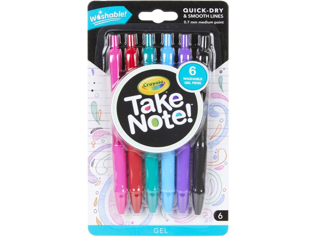 gelova pera crayola take note sada 6ks 1