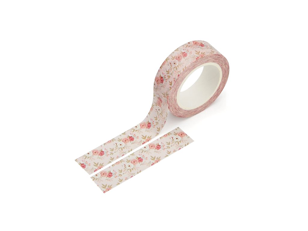Washi páska - Růžové kytičky