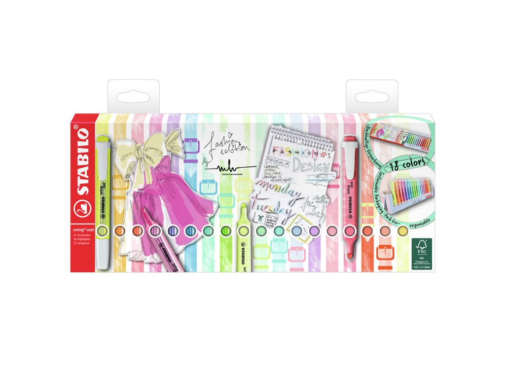 zvyraznovac stabilo swing cool pastel sada 18ks 1