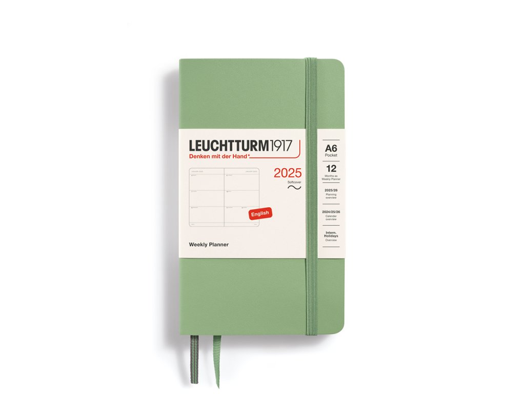 tydenni diar 2025 leuchtturm1917 pocket a6 softcover sage